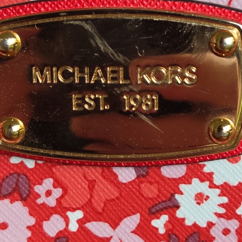 Michael Kors Bag Large Dark Sangria Floral  Tote Bag Rare - Picture 4 of 10